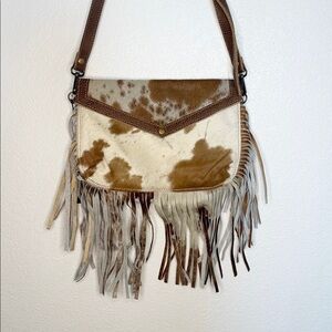 Cowhide Fringe Crossbody Myra Bag